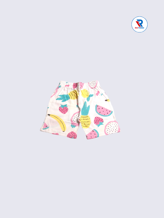 Girls White Cotton Co-Ord Set: Stylish Top and Shorts Combo