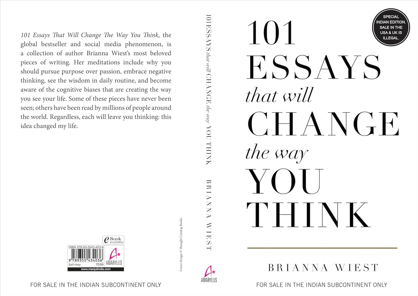 101 Essays That Will Change The Way You Think (English, Paperback, Brianna Wiest)