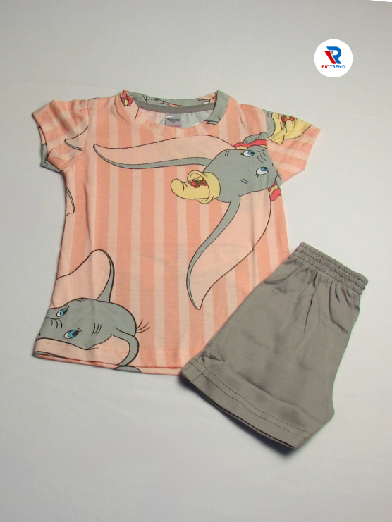 Newborn baby girl elephant design set, 6-12 months, by RioTrend