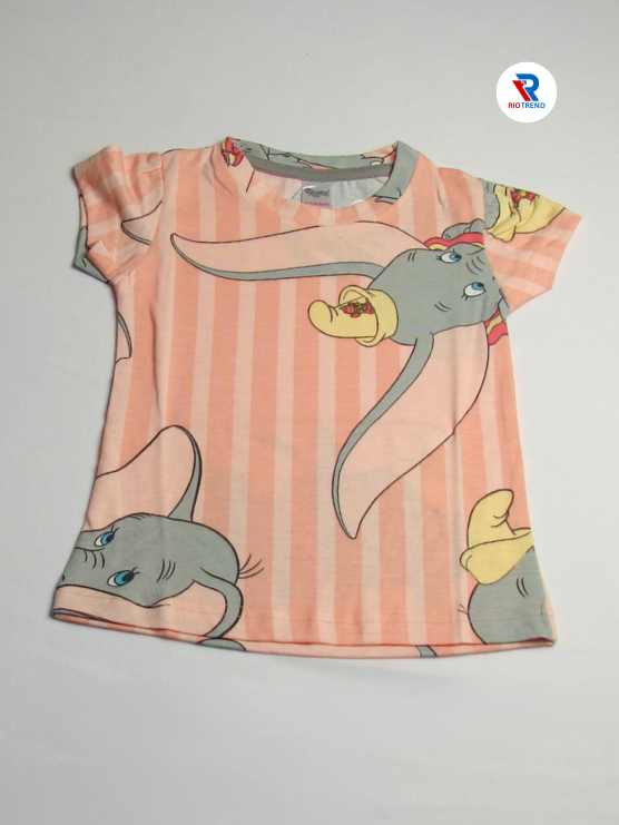Newborn baby girl elephant design T-shirt, 6-12 months, by RioTrend