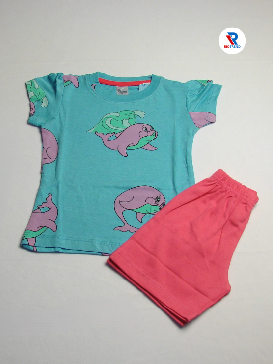 Fish design clothing set for baby girls aged 6-12 months, by RioTrend