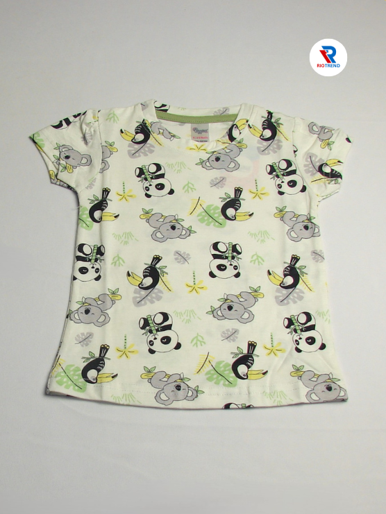 Light green design T-shirt for baby girls aged 6-12 months, by RioTrend