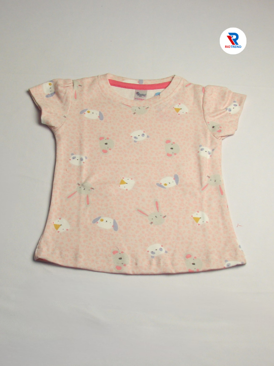 Teddy design T-shirt for baby girls aged 6-12 months, by RioTrend