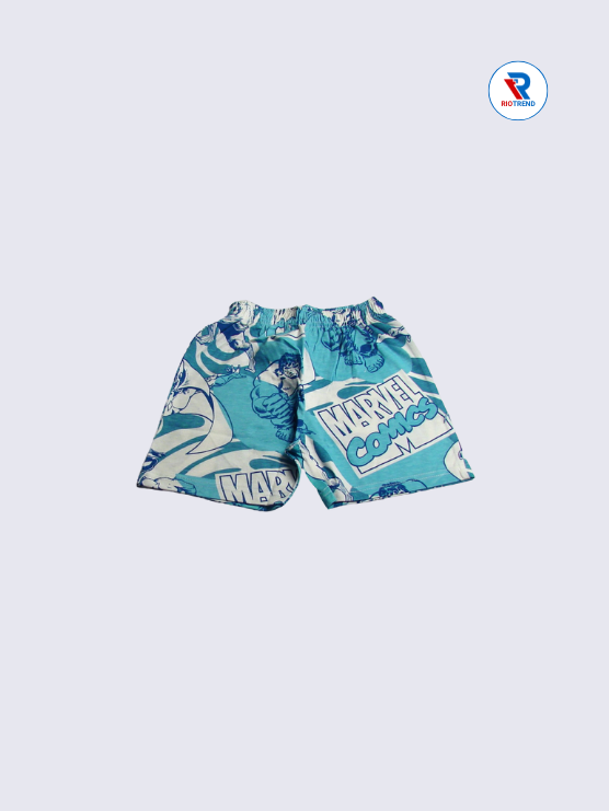 Boys Co-Ord Shorts 02-03Yrs Cyan and White Color RioTrend