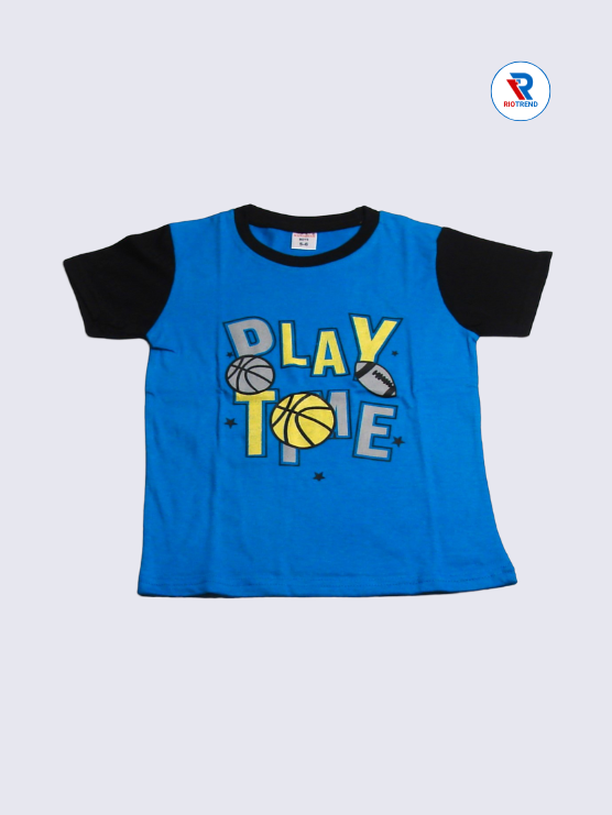 Boys 3/4th T-Shirts 05-12Yrs Blue and Black Color RioTrend