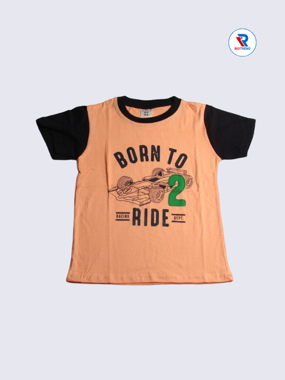 Boys 3/4th T-Shirts 05-12Yrs Coral and Dark Blue Color RioTrend