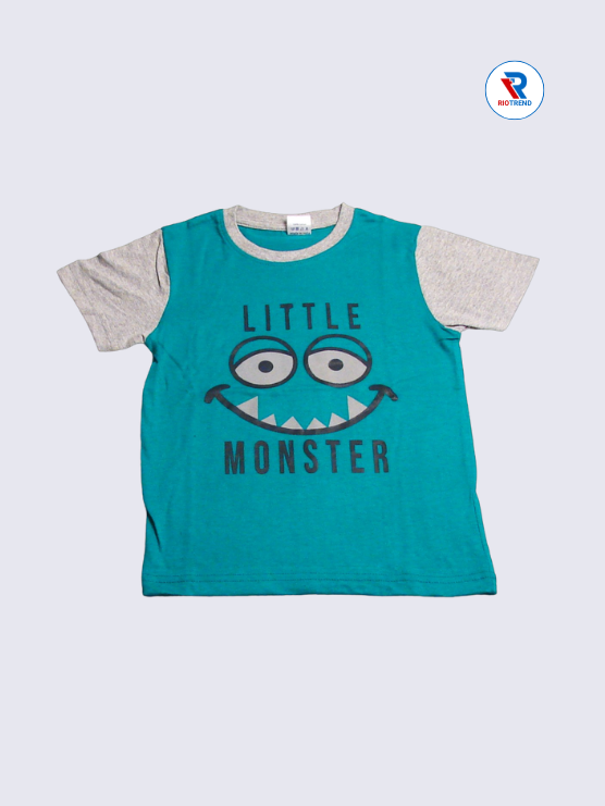 Boys 3/4th T-Shirts 05-12Yrs Green and Gray Color RioTrend