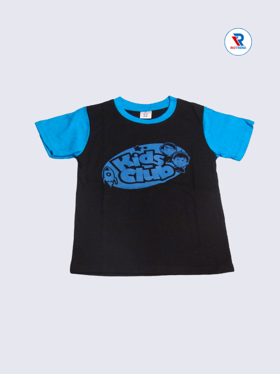 Boys 3/4th T-Shirts 05-12Yrs Black and Light Blue Color RioTrend