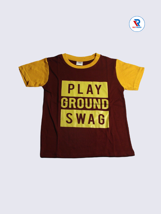 Boys 3/4th T-Shirts 05-12Yrs Maroon and Yellow Color RioTrend