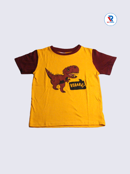 Boys 3/4th T-Shirts 05-12Yrs Mustard and Maroon Color RioTrend