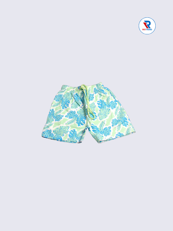 Boys Shorts 05-06Yrs Cyan and Light Green Color RioTrend