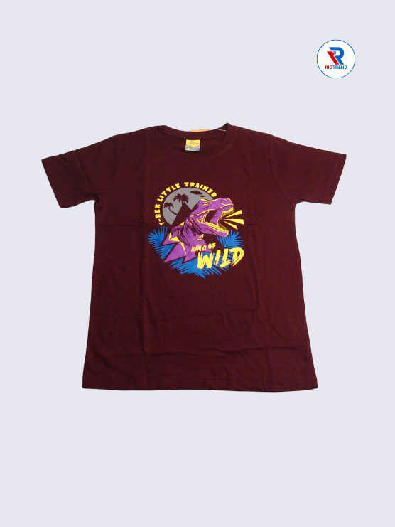 Boys T-Shirt 11-12Yrs Dark Burgundy Color RioTrend