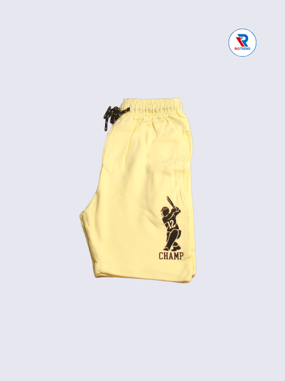 Boys Shorts 09 to 12yrs in Light Goldenrod Yellow Color (Half Folded)-RioTrend