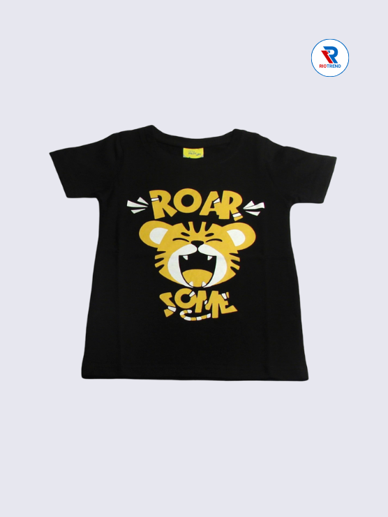 Boys T-Shirt 02-03yrs in Black Roar Color(Front)-RioTrend