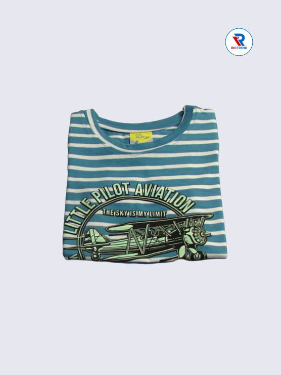 Boys T-Shirt 02-03yrs in Light Blue Color(Folded)-RioTrend