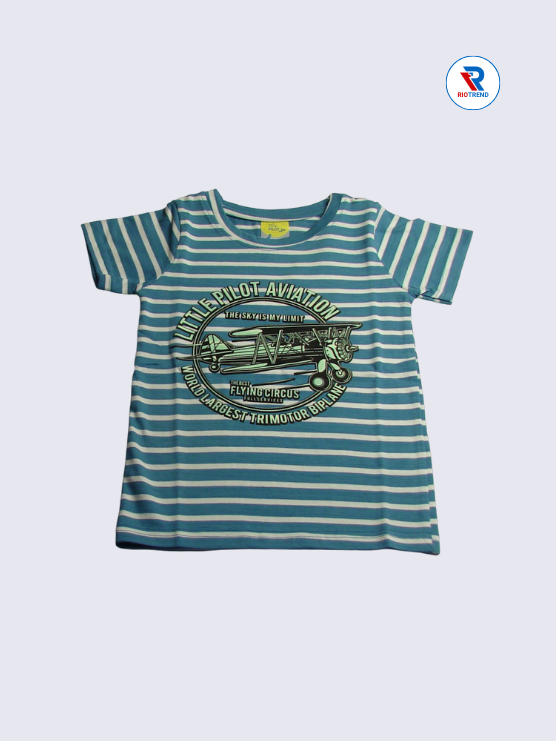 Boys T-Shirt 02-03yrs in Light Blue Color(Front)-RioTrend