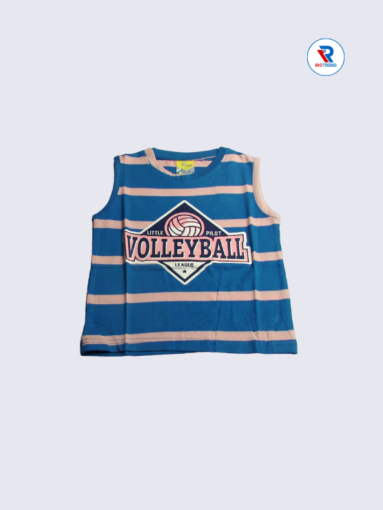 Boys T-Shirt 02 to 08yrs in Blue with Pink Color(Front)-RioTrend