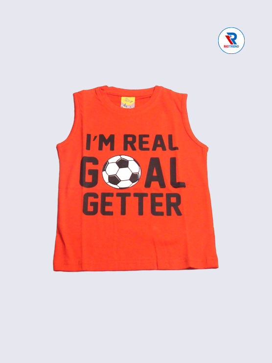 Boys T-Shirt 03 to 08yrs in Red with Black Color(Front)-RioTrend