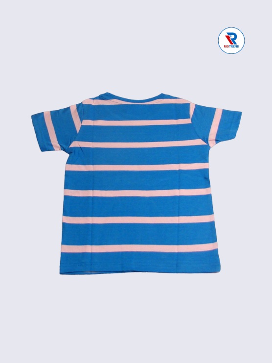 Boys T-Shirt 05-06yrs in Cerulean Blue Color(Back)-RioTrend