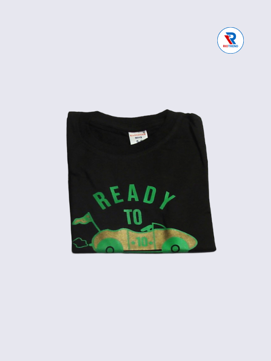 Boys T-Shirt 05 to 12yrs in Black Color(Folded)-RioTrend