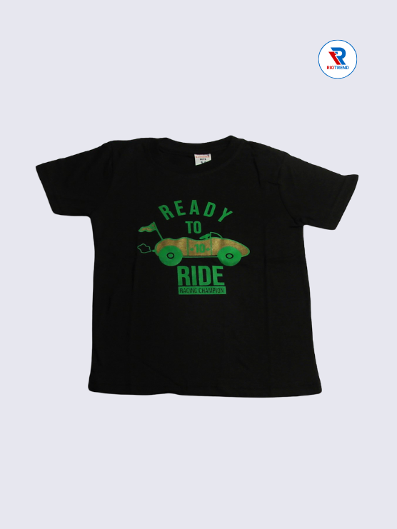 Boys T-Shirt 05 to 12yrs in Black Color(Front)-RioTrend