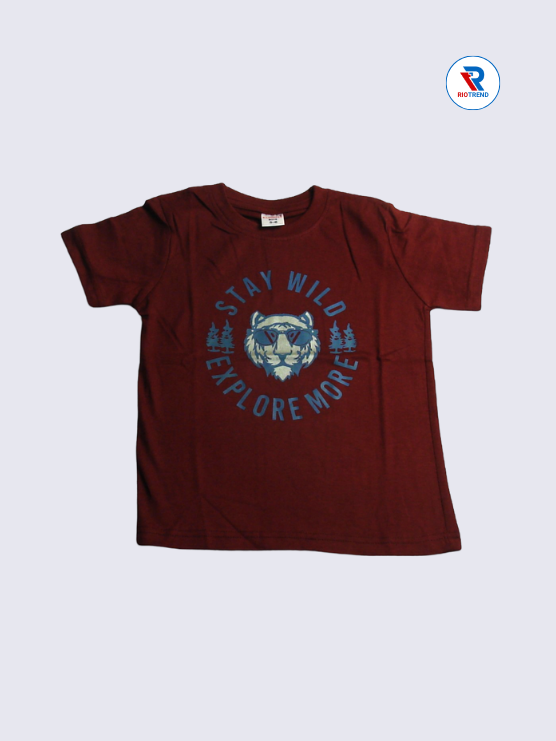 Boys T-Shirt 05 to 12yrs in Brown Color(Front)-RioTrend