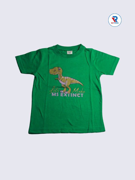 Boys T-Shirt 05 to 12yrs in Green Color(Front)-RioTrend