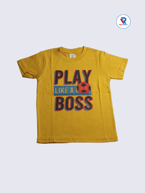 Boys T-Shirt 05 to 12yrs in Yellow Color(Front)-RioTrend