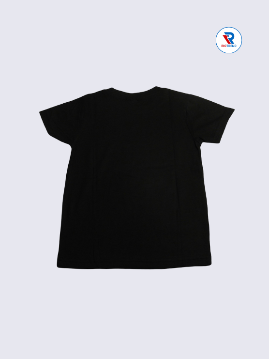 Boys T-Shirt 07-08yrs in Black with Green Color(Back)-RioTrend
