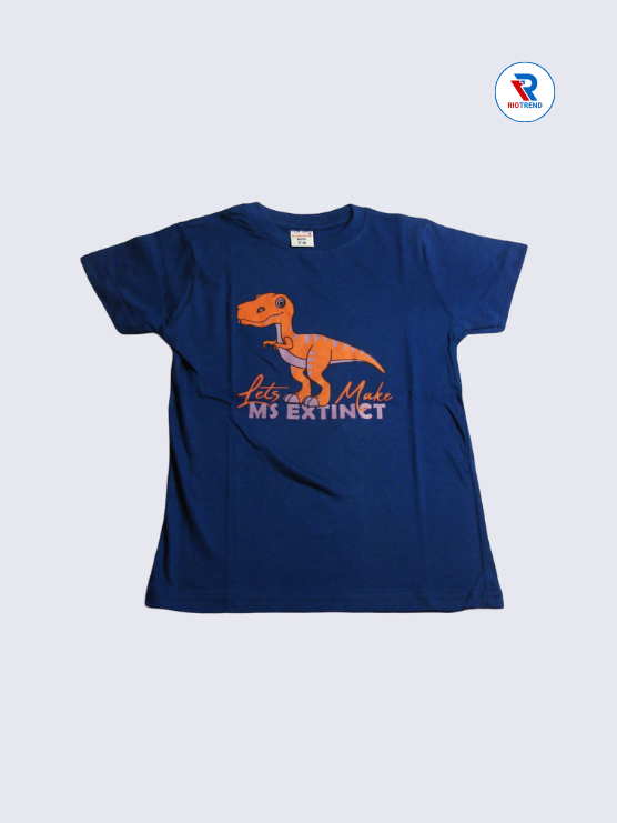 Boys T-Shirt 07-08yrs in Blue with Orange Color(Front)-RioTrend