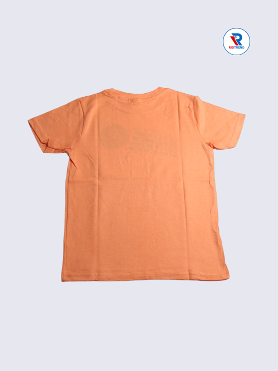 Boys T-Shirt 07-08yrs in Coral with Blue Color(Back)-RioTrend
