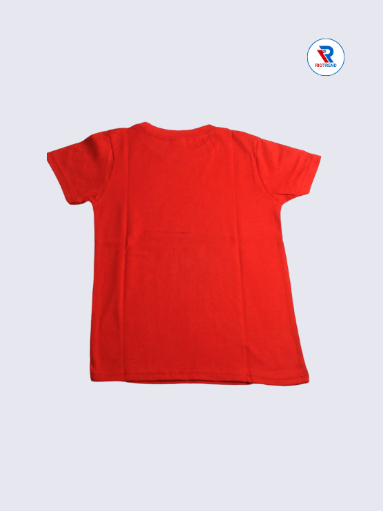 Boys T-Shirt 07-08yrs in Red with Pink Color(Back)-RioTrend