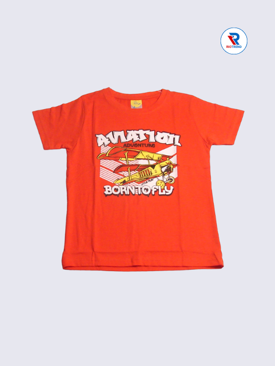 Boys T-Shirt 09 to 10yrs in Mandarin Orange Color(Front)-RioTrend