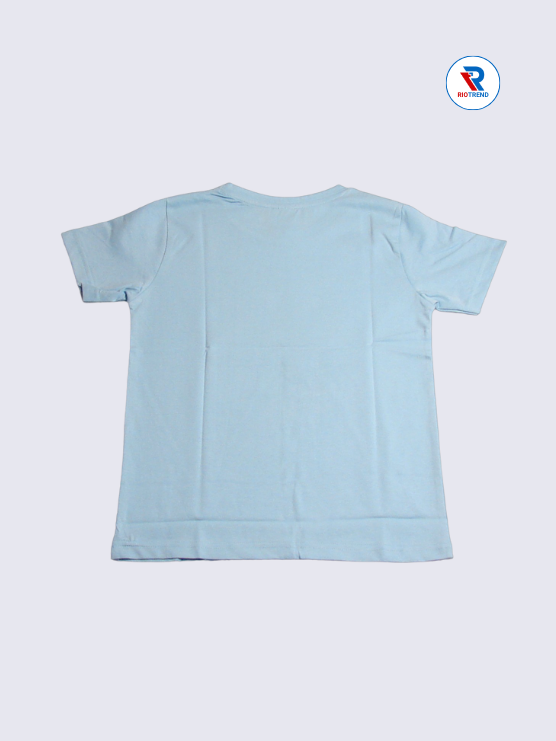 Boys T-Shirt 09 to 14yrs in Light Steel Blue Color(Back)-RioTrend