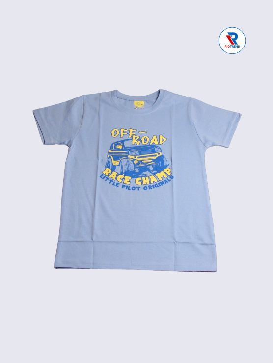 Boys' Cotton Half Sleeve T-Shirt Pastel Blue