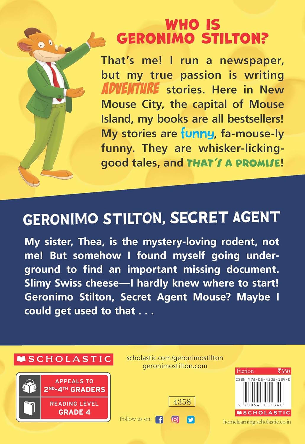 Geronimo Stilton #34: Geronimo Stilton Secret Agent (English, Paperback, Geronimo Stilton)