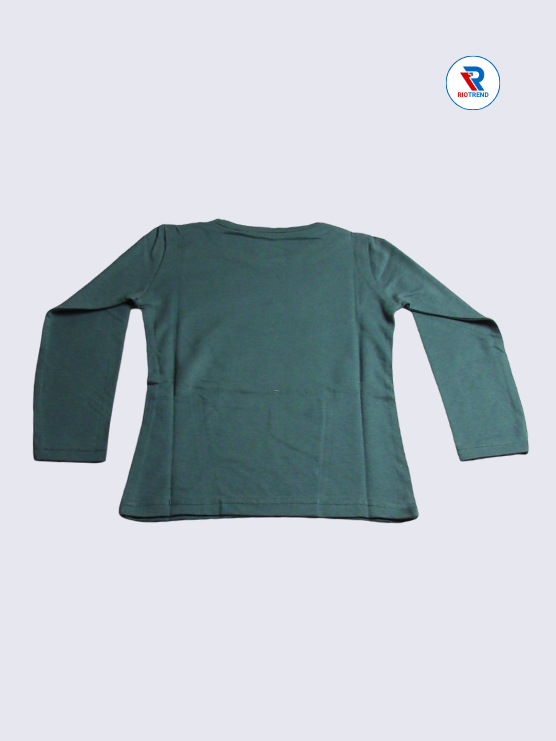 Girls Full Sleeve T-Shirt 02-03yrs in Charcoal Color(Back)-RioTrend