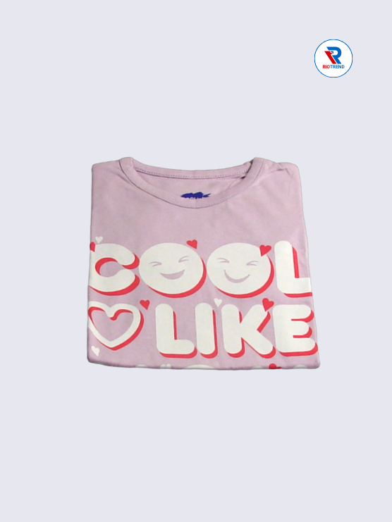 Girls Full Sleeve T-Shirt 02-03yrs in Mauve Color(Folded)-RioTrend
