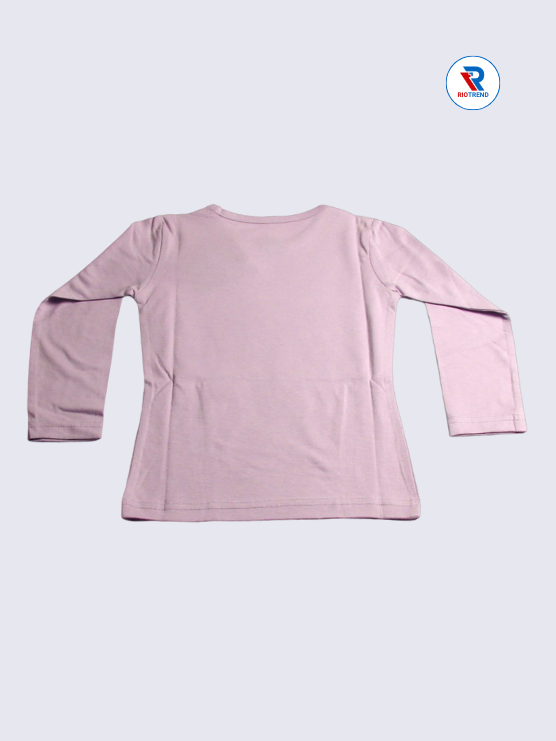 Girls Full Sleeve T-Shirt 02-03yrs in Mauve Color(Back)-RioTrend