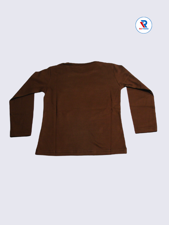 Girls Full Sleeve T-Shirt 03-04yrs in Coffee Color(Back)-RioTrend