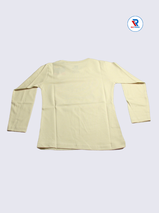 Girls Full Sleeve T-Shirt 03 to 06yrs in Cream Color(Back)-RioTrend