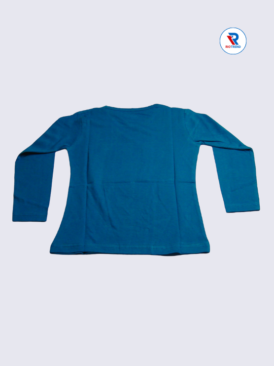 Girls Full Sleeve T-Shirt 03 to 08yrs in Blue Color(Back)-RioTrend