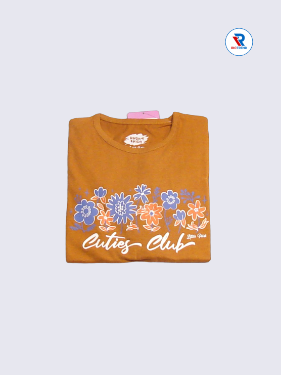 Girls Full Sleeve T-Shirt 03 to 08yrs in Copper Color(Folded)-RioTrend
