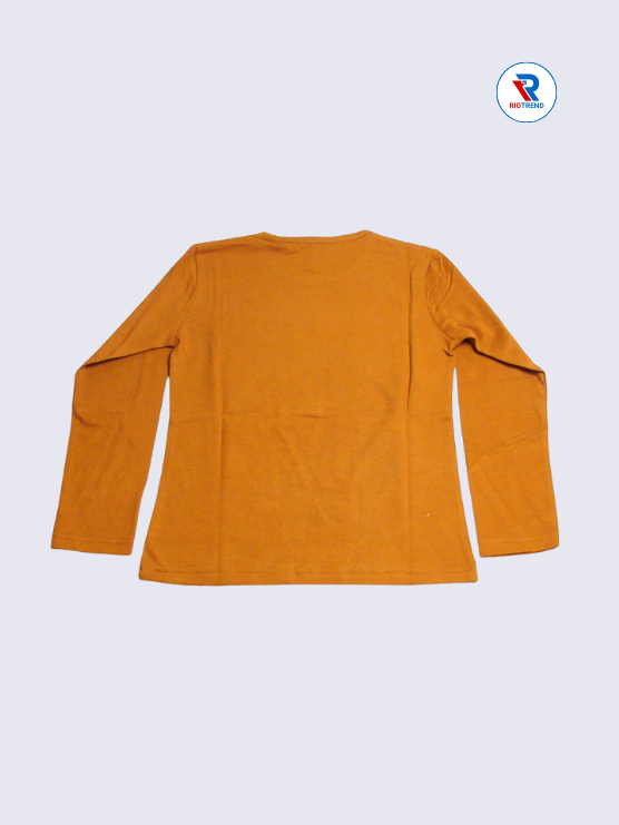 Girls Full Sleeve T-Shirt 03 to 08yrs in Copper Color(Back)-RioTrend