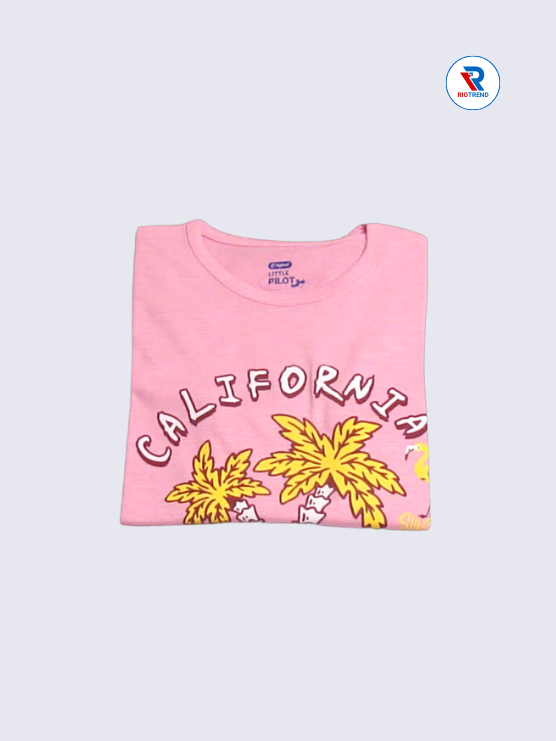 Girls Full Sleeve T-Shirt 03 to 14yrs in Carnation Pink Color(Folded)-RioTrend