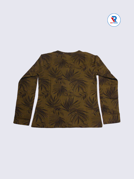 Girls Full Sleeve T-Shirt 03 to 14yrs in Raw Umber Color(Back)-RioTrend