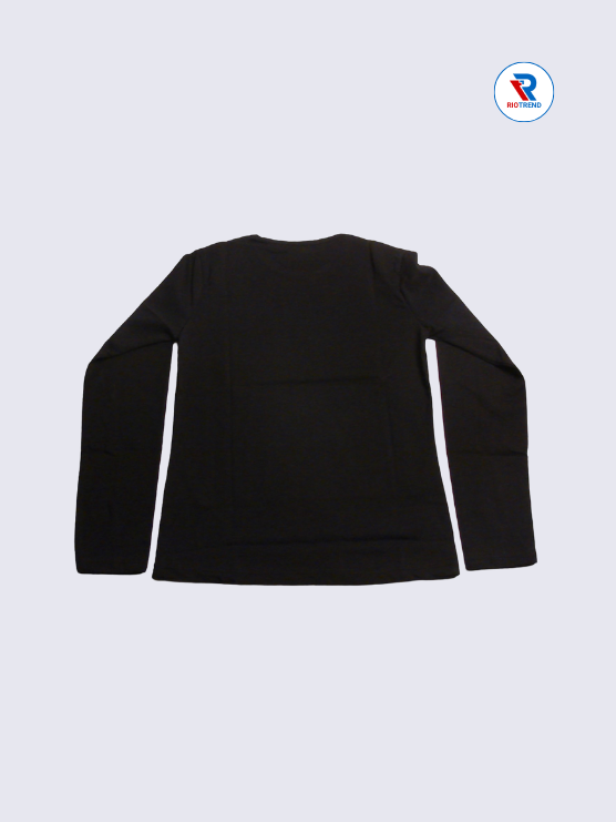 Girls Full Sleeve T-Shirt 09-10yrs in Black Color(Back)-RioTrend