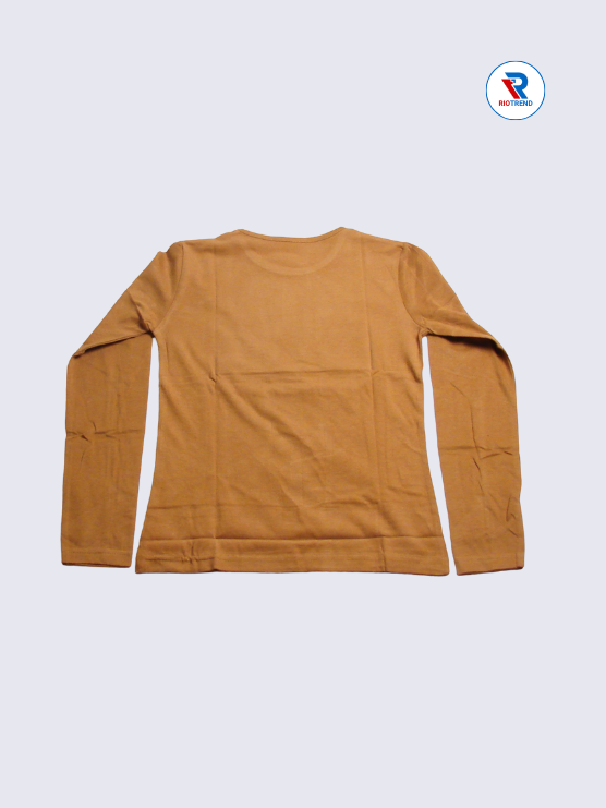Girls Full Sleeve T-Shirt 09-10yrs in Bronze Color(Back)-RioTrend