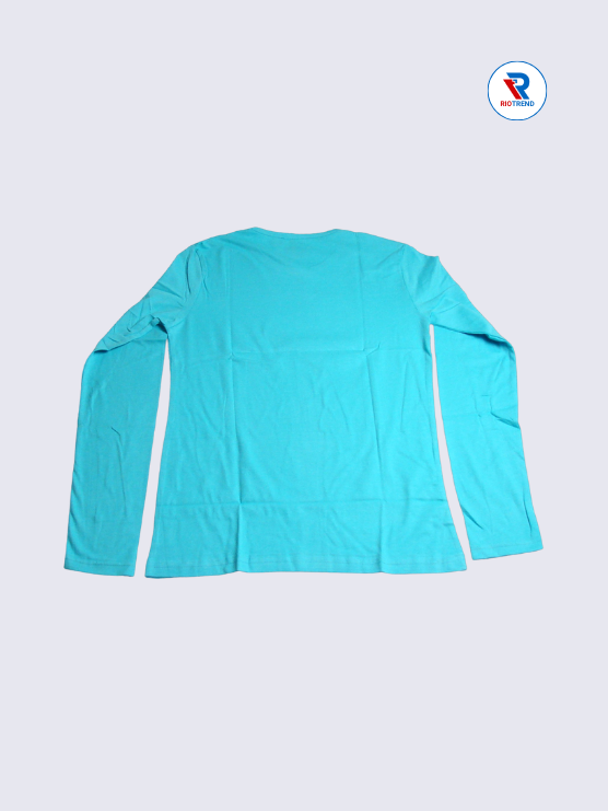 Girls Full Sleeve T-Shirt 09-10yrs in Cerulean Color(Back)-RioTrend