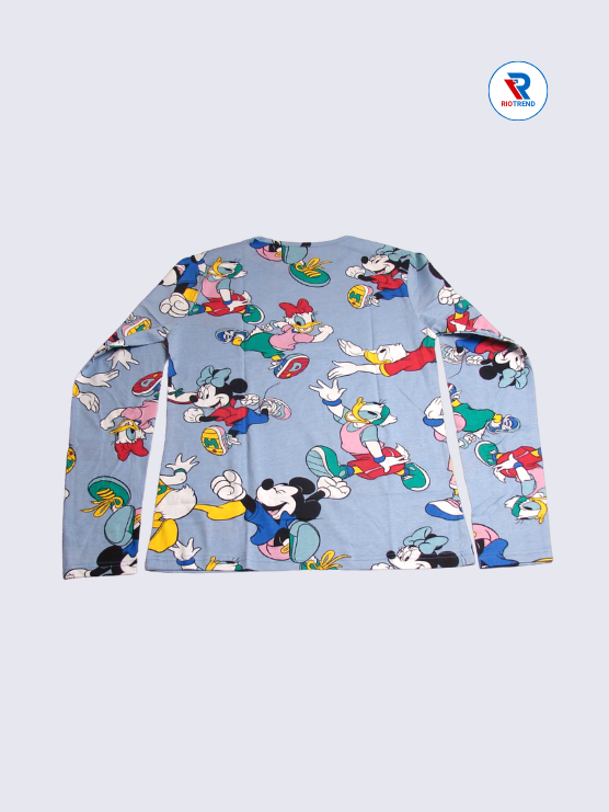 Girls Full Sleeve T-Shirt 15-16yrs in Powder Blue(Back)-RioTrend